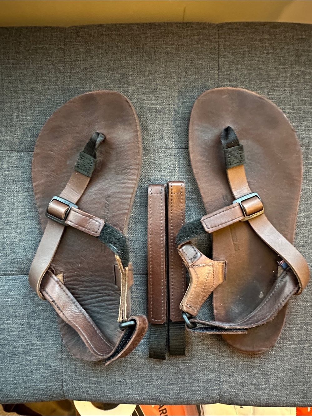 Shamma Sandals Charger Leather Barefoot Sandals W 7.5 Vibram + Power Straps